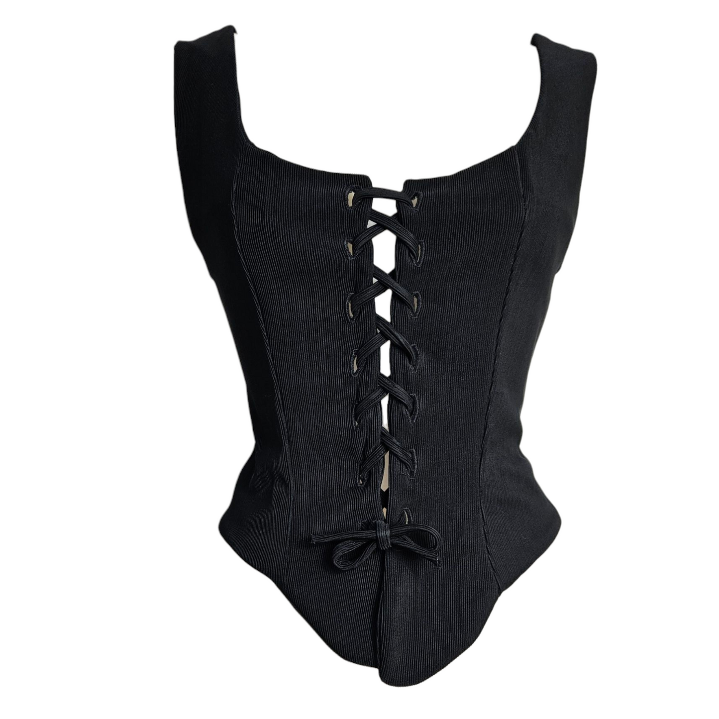 Haut noir à laçage