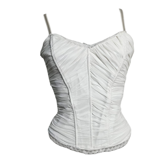 Haut à baleines en voile plissé