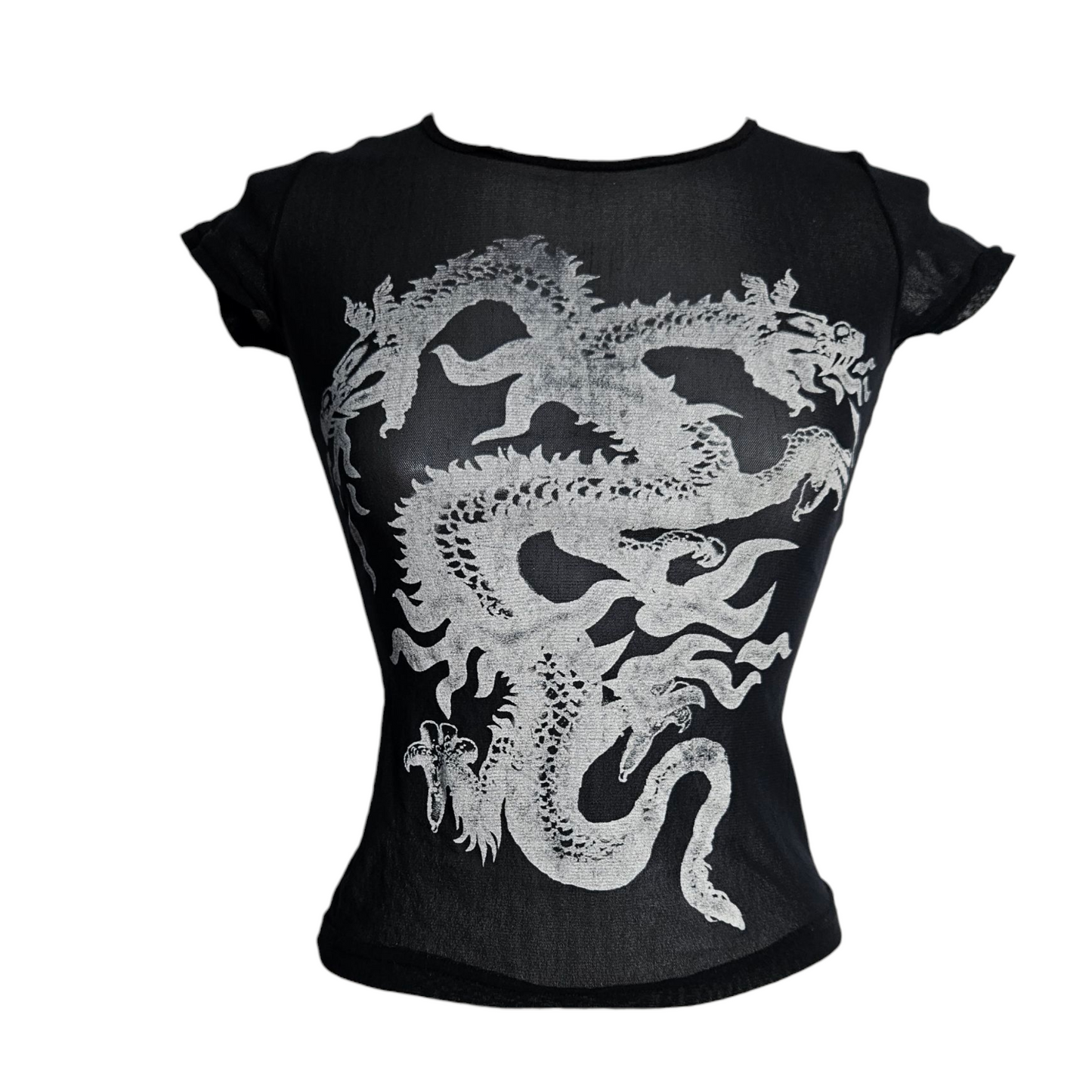 Haut en voile motif dragon