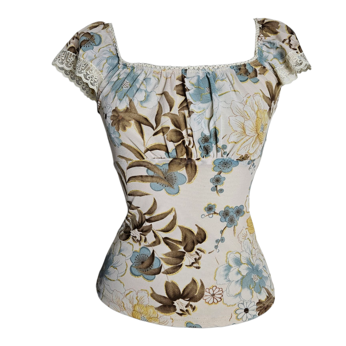 Haut en voile floral