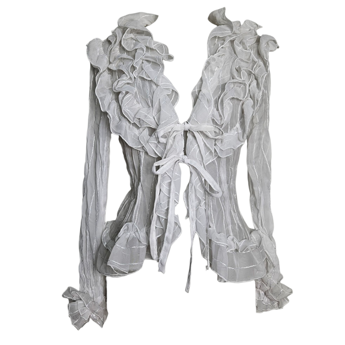 Chemisier blanc à volants