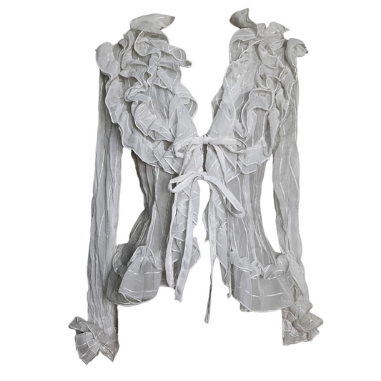 Chemisier blanc à volants