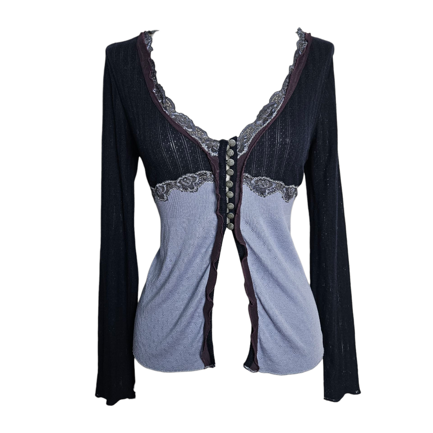 Cardigan bleu maille fine