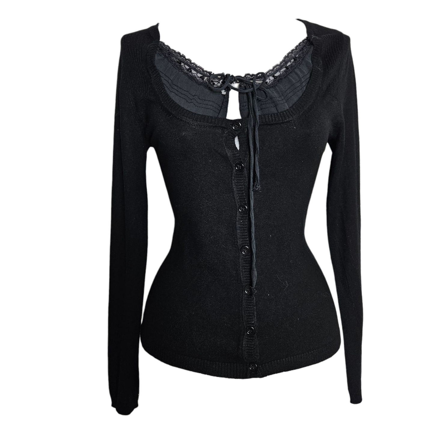 Haut noir maille fine