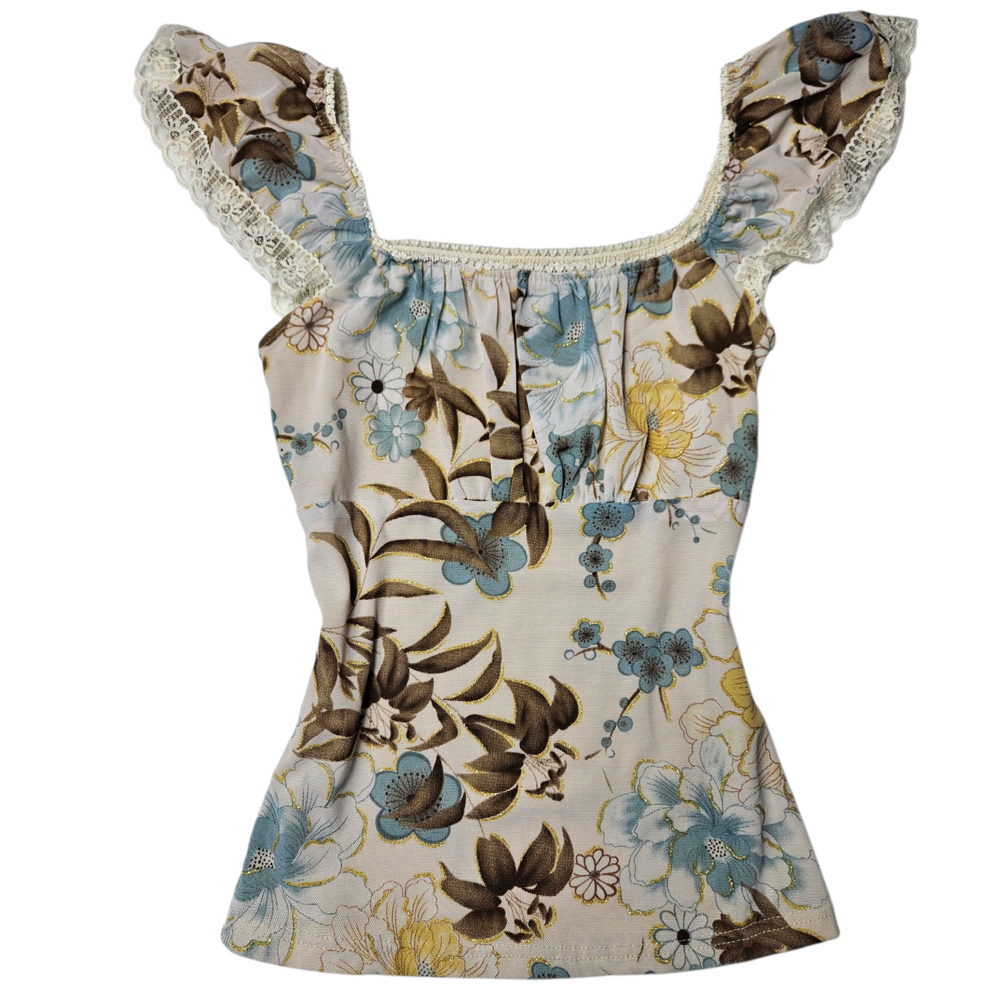 Haut en voile floral