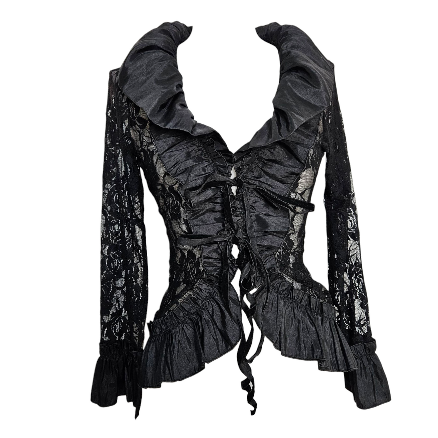 Chemisier en dentelle et satin