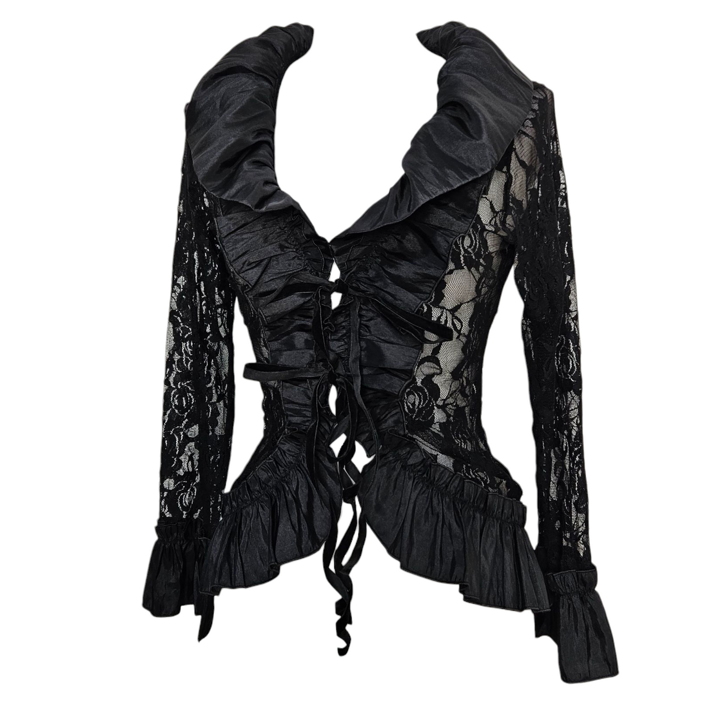 Chemisier en dentelle et satin