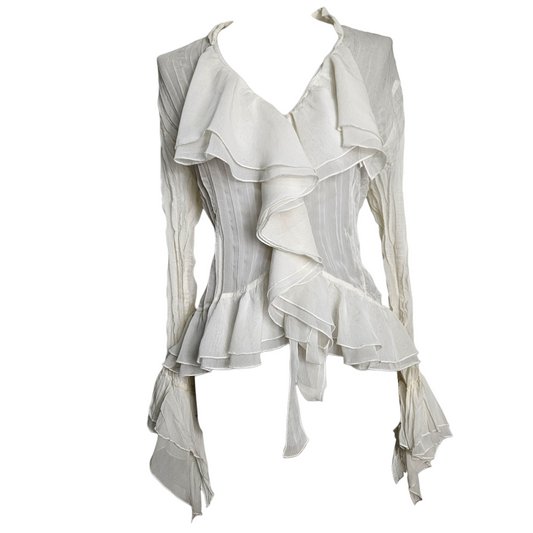 Chemisier en voile à volants