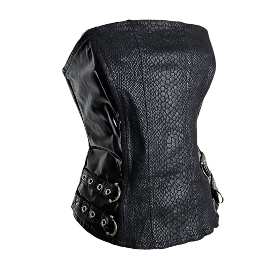 Bustier en similicuir et vinyle