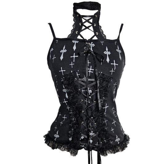 Haut motif croix Poizen Industries