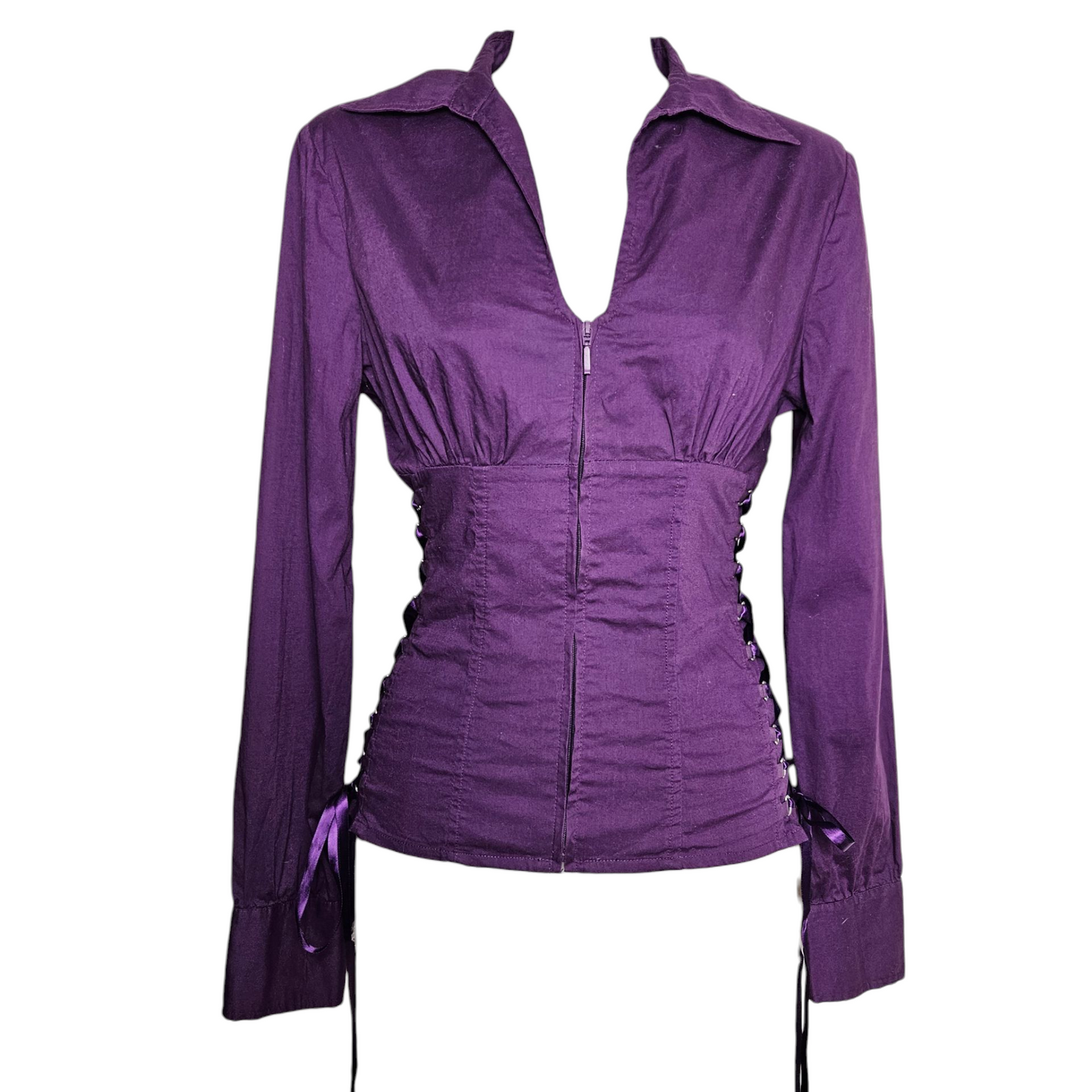Chemise violette à laçage