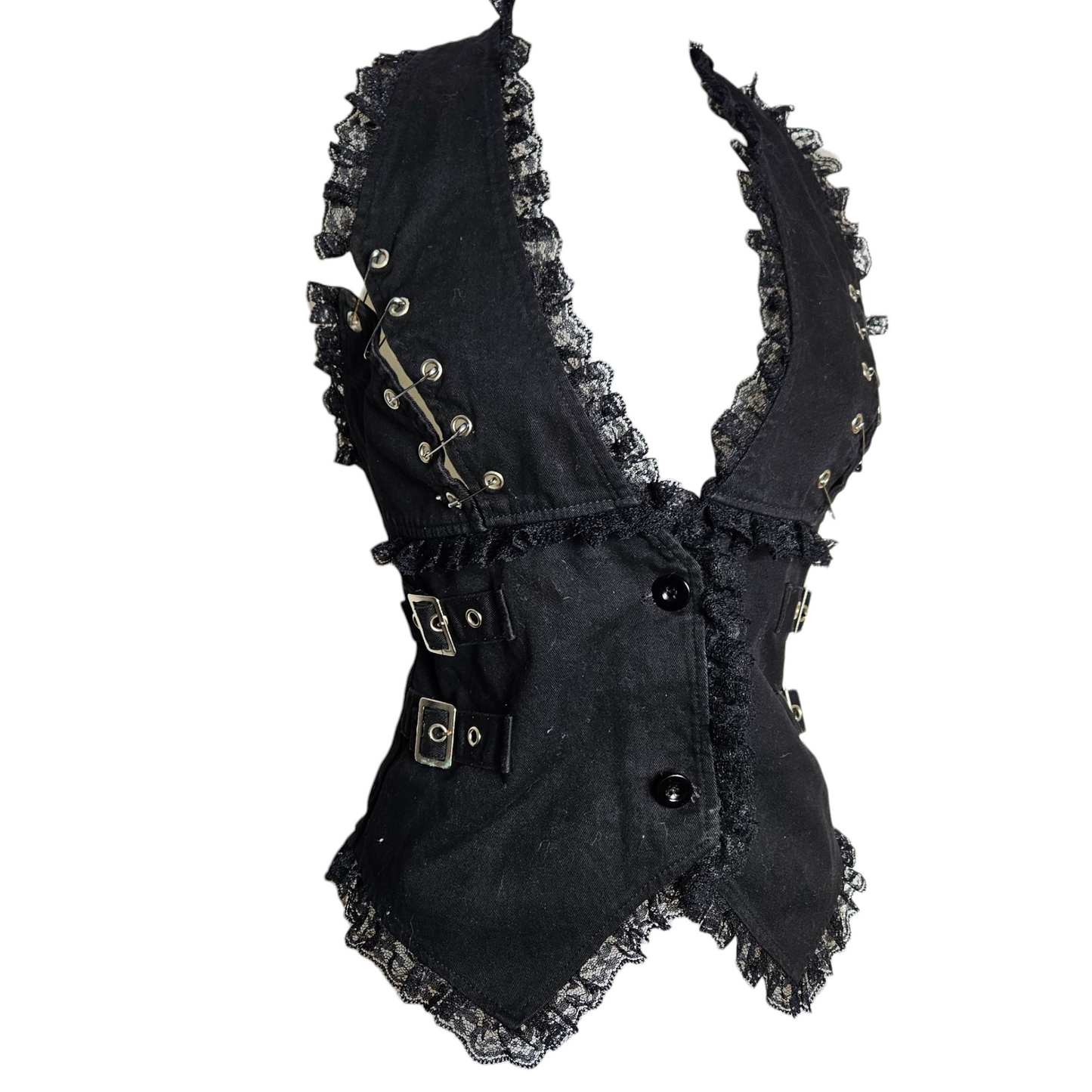 Haut dos nu avec safety pins