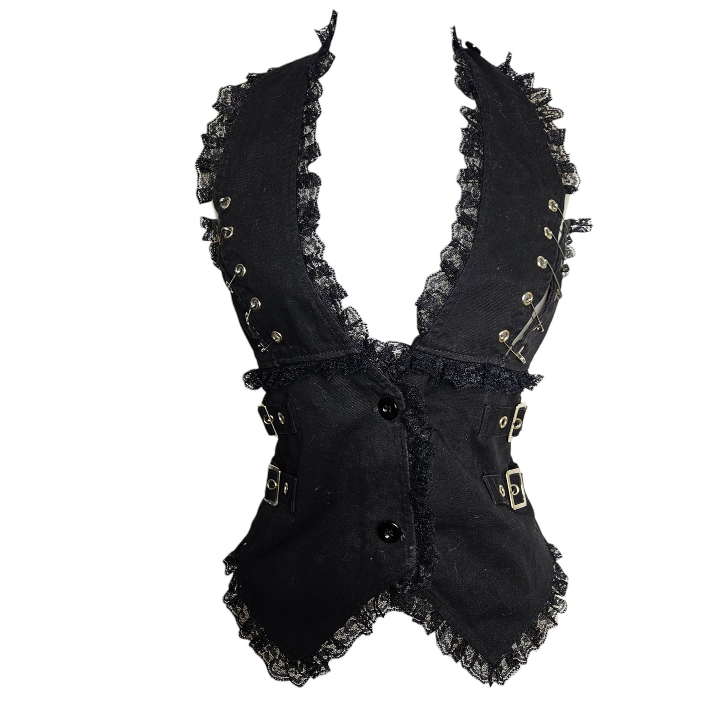 Haut dos nu avec safety pins