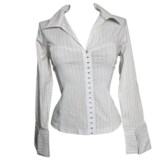 Chemise rayée fermeture agrafes