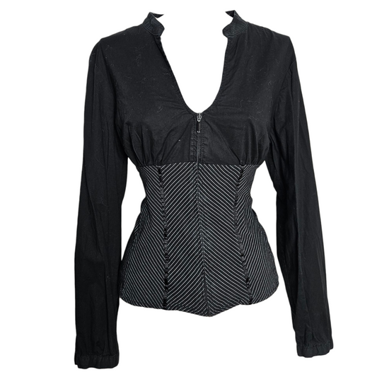 Chemise rayée dos lacé