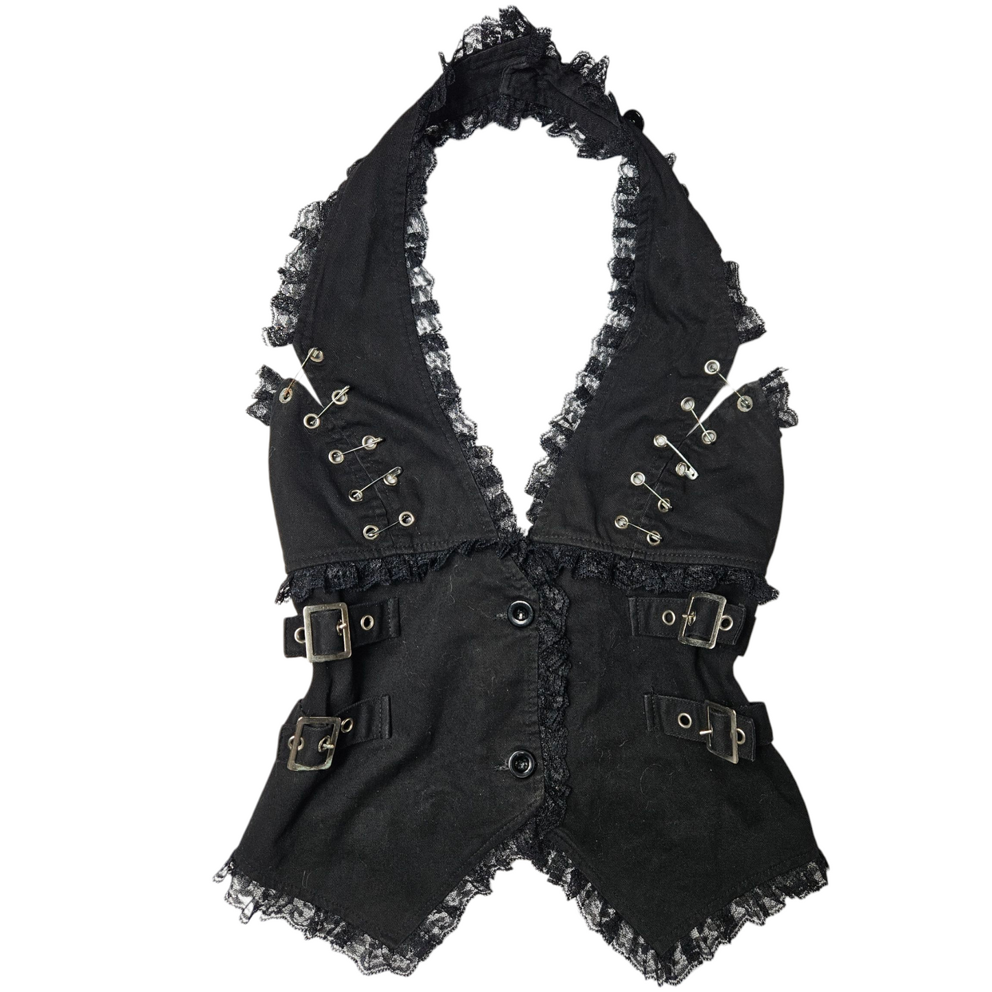 Haut dos nu avec safety pins