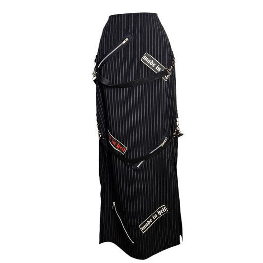 Jupe rayé à patch et sangles