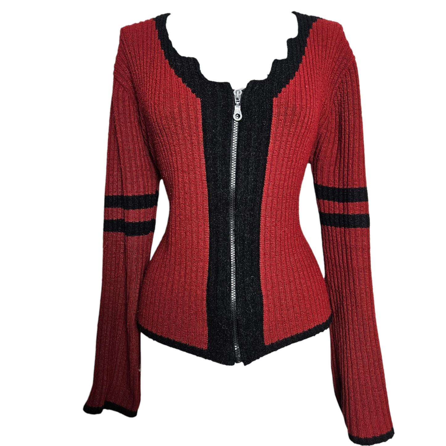 Cardigan rouge et noir