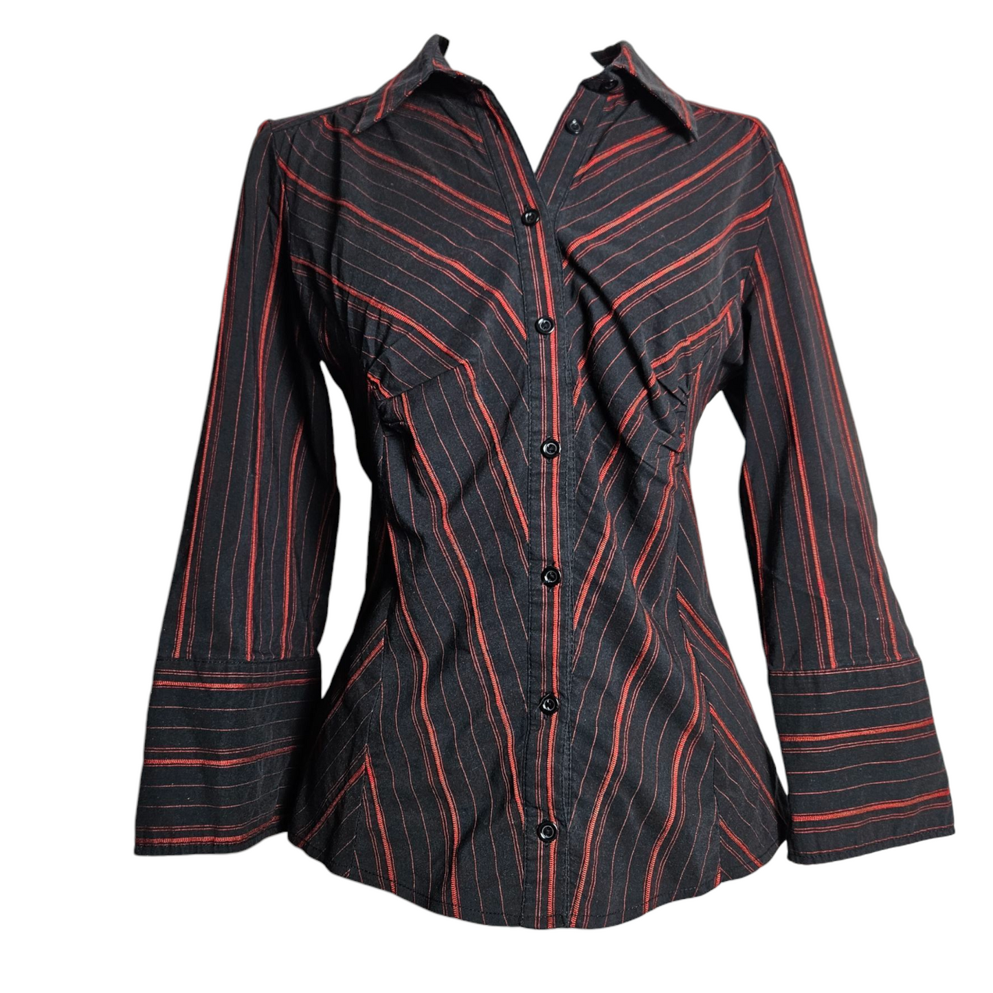 Chemise rayée rouge et noire