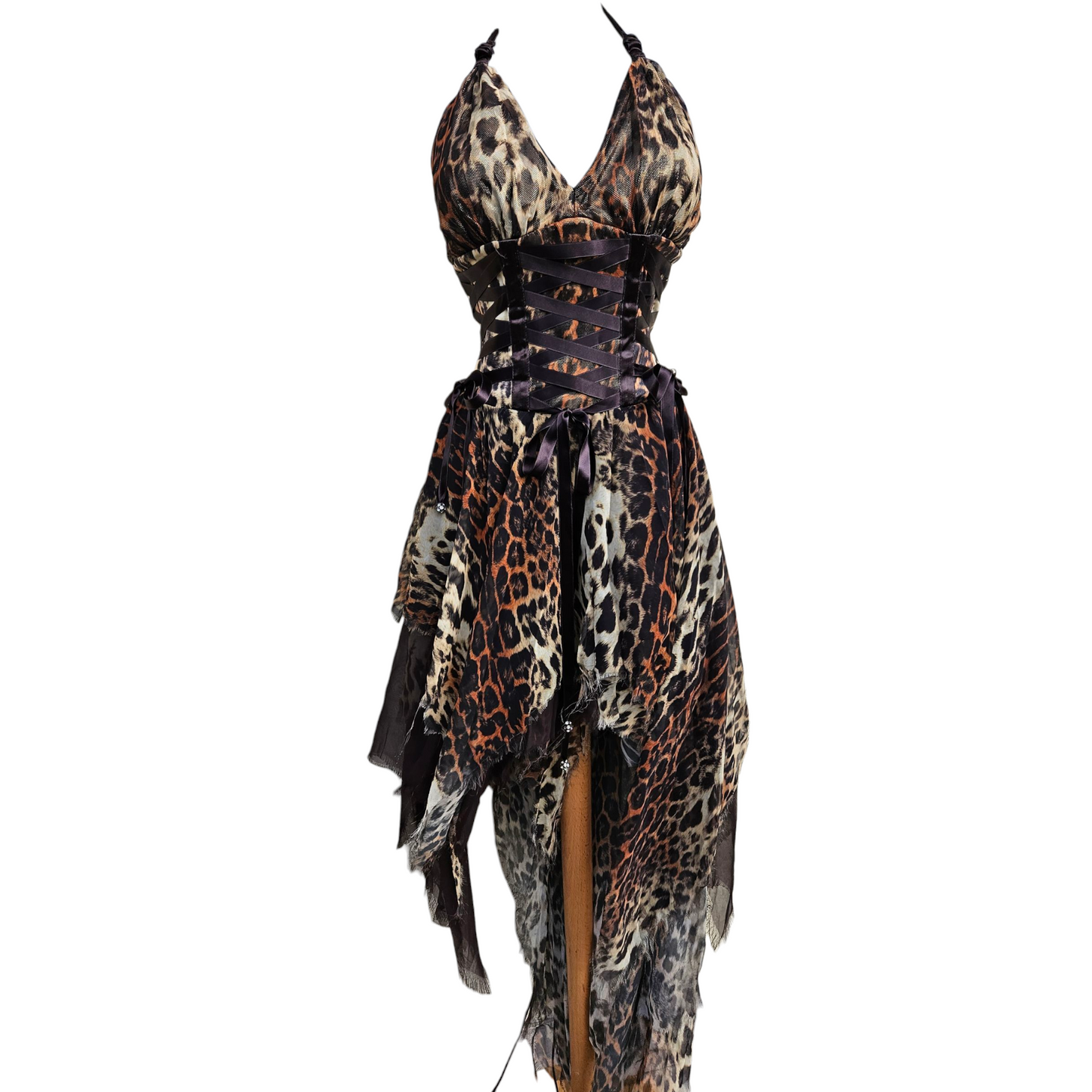 Robe asymétrique léopard