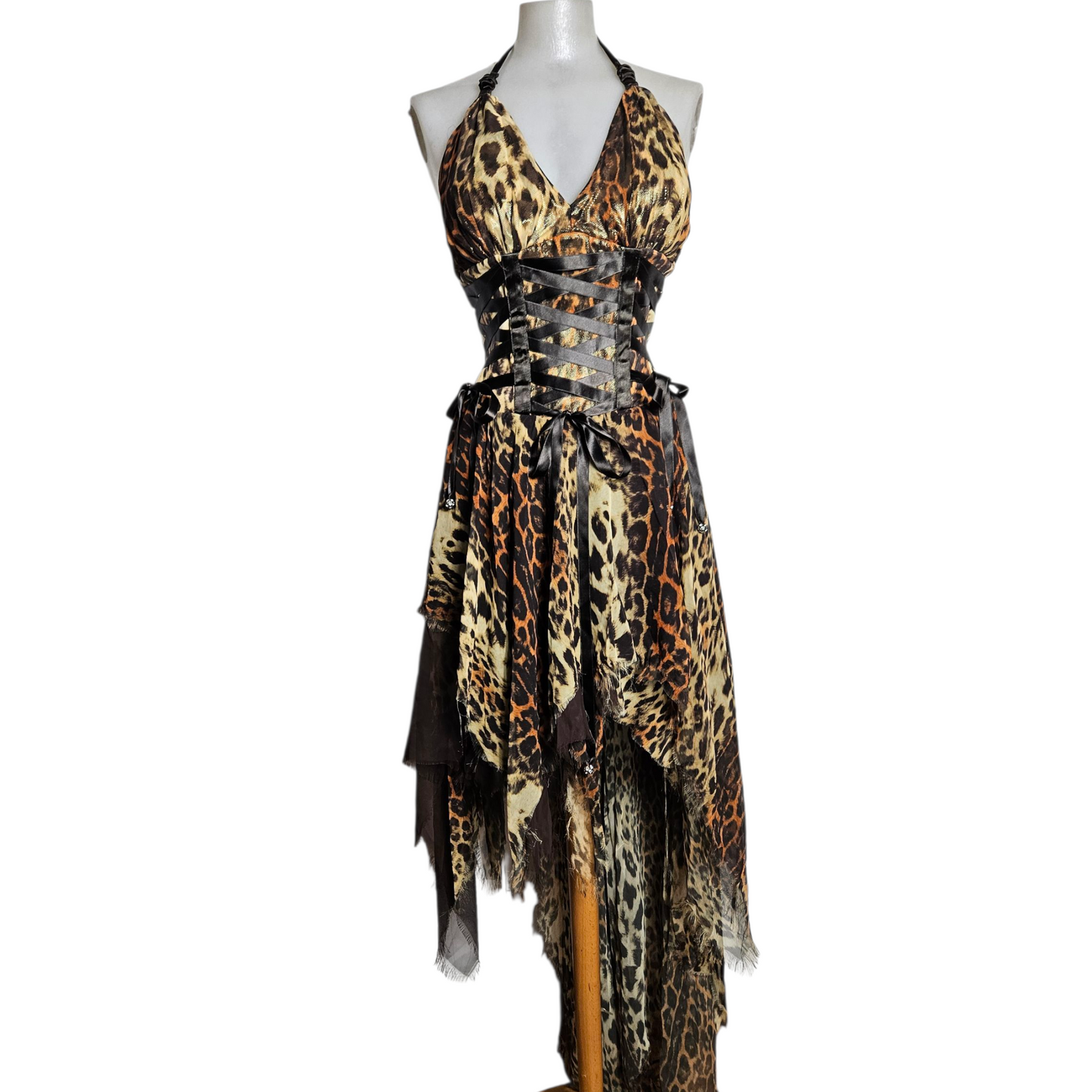 Robe asymétrique léopard