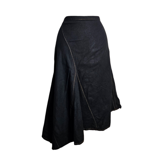 Jupe asymétrique noire et orange