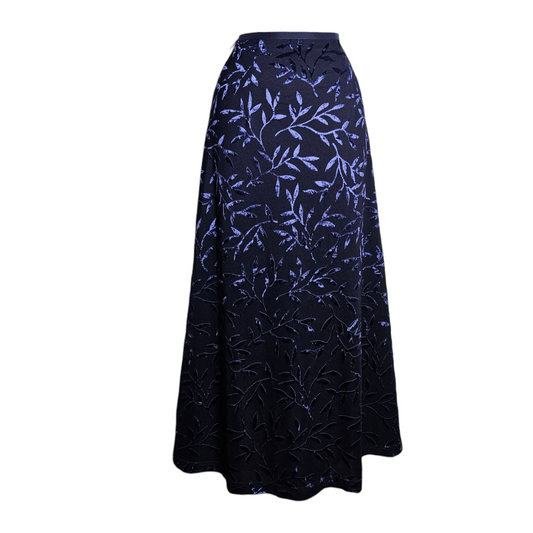 Jupe motif floral velours ras