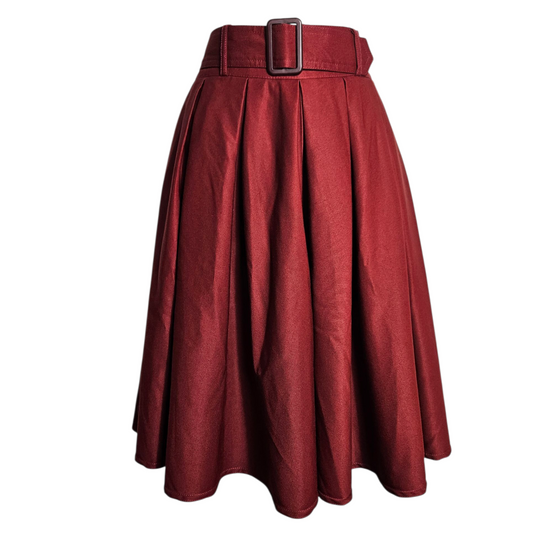 Jupe plissée bordeaux
