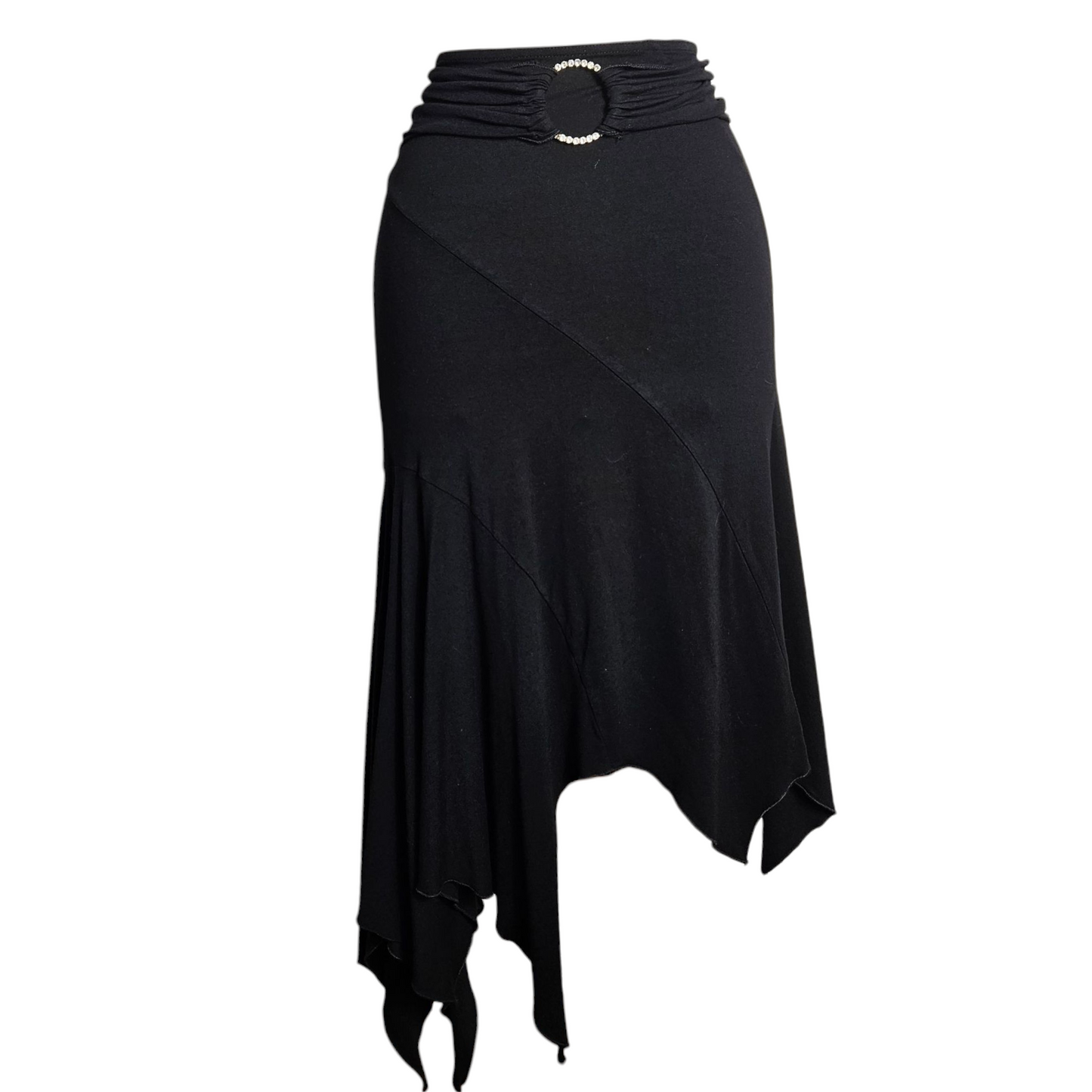 Jupe asymétrique noire à boucle