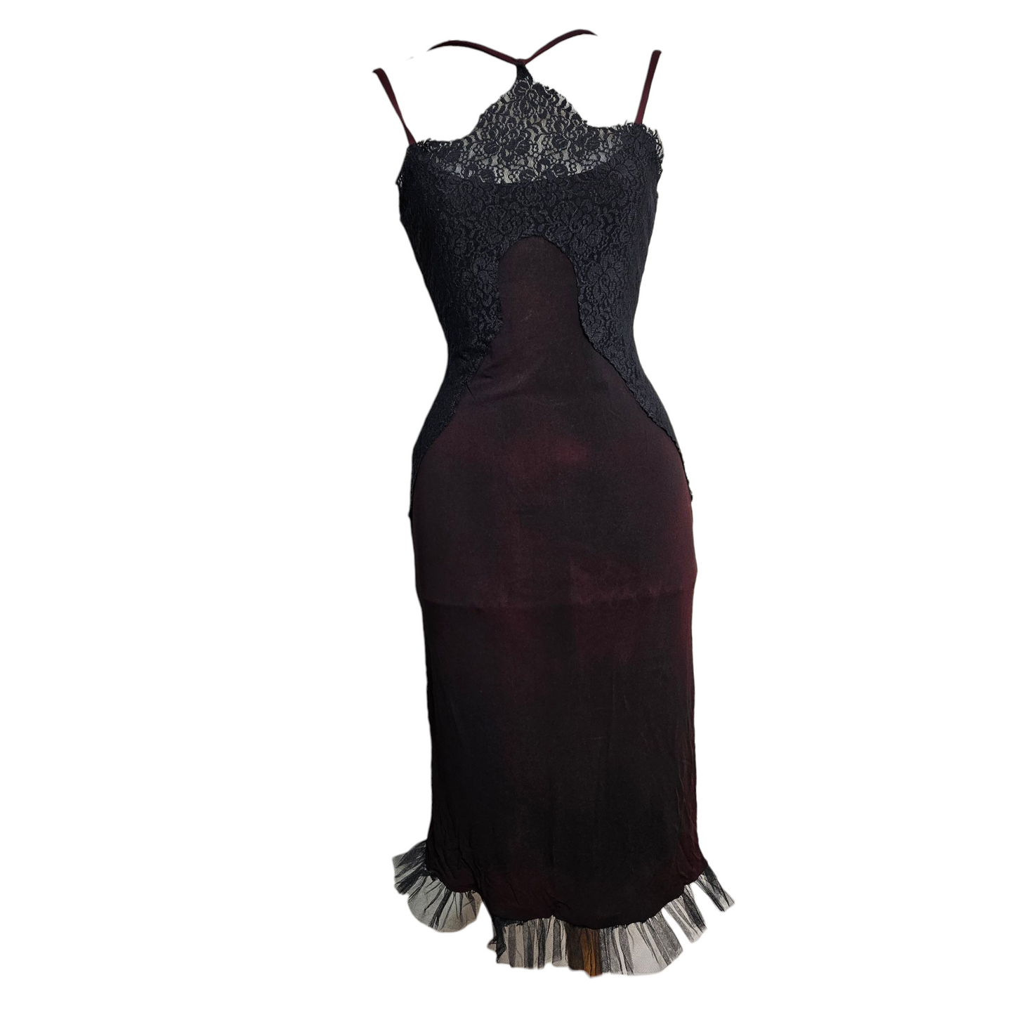 Robe en voile bordeaux