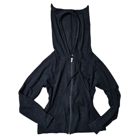 Gilet noir capuche à oreilles