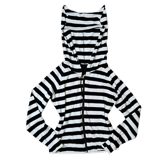 Gilet rayé capuche oreilles chat