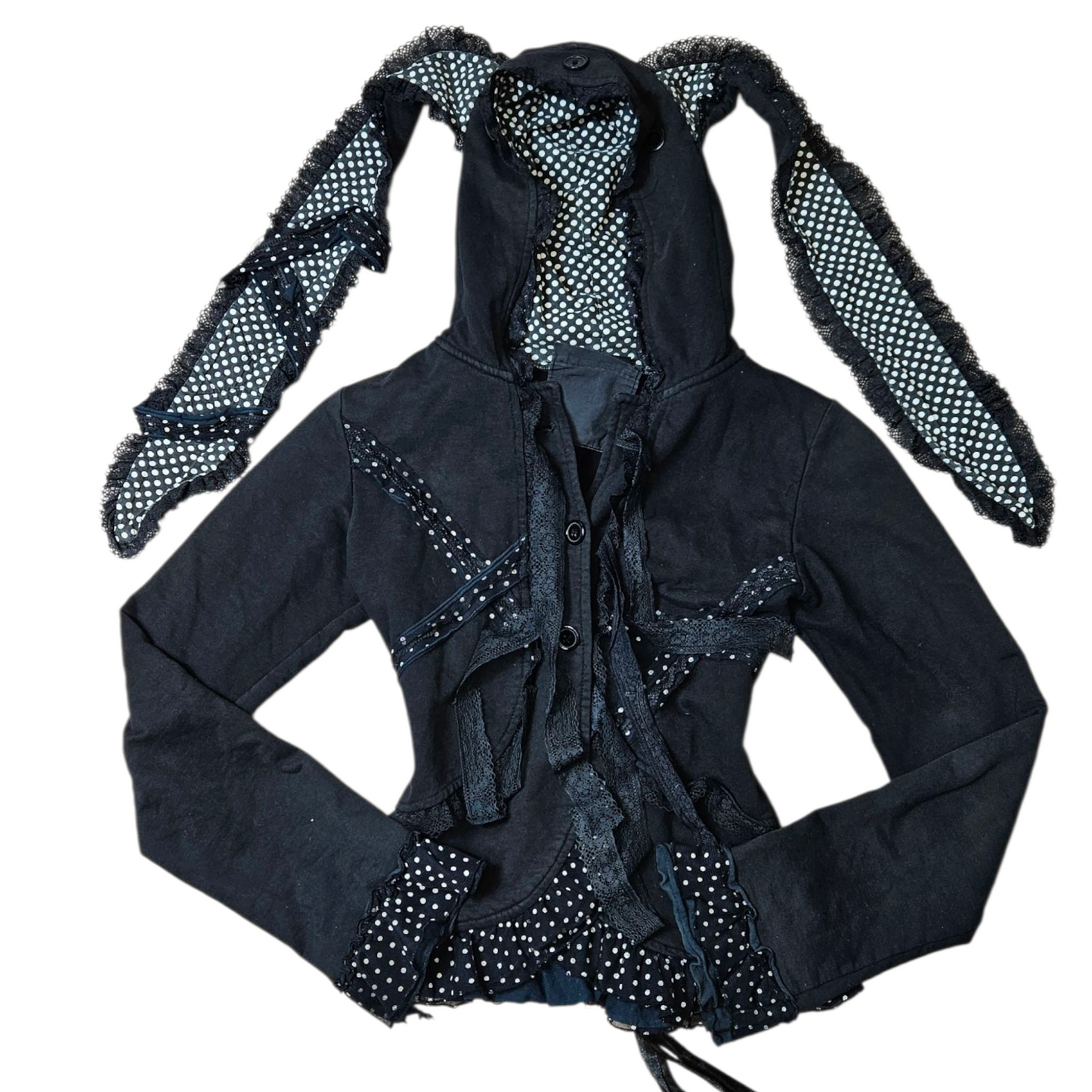 Gilet détails oreilles lapin et laçage