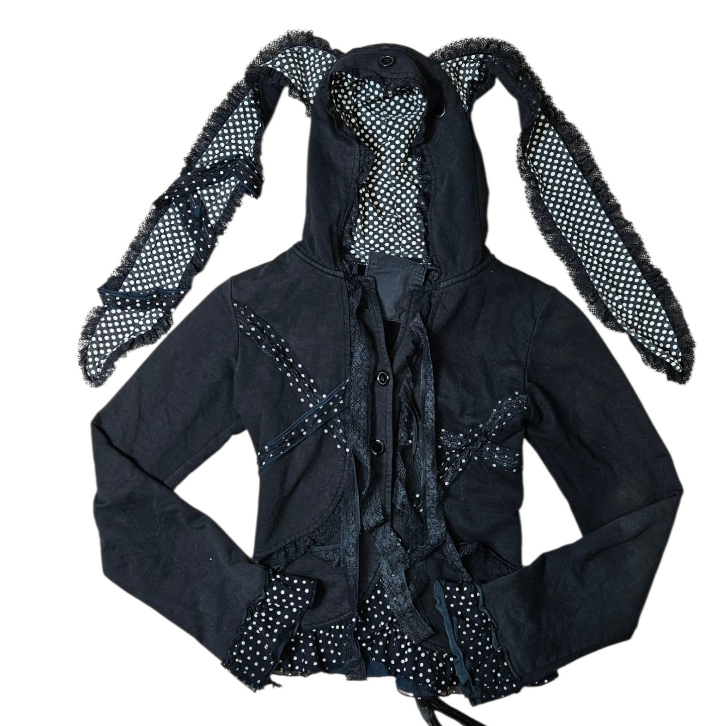 Gilet détails oreilles lapin et laçage