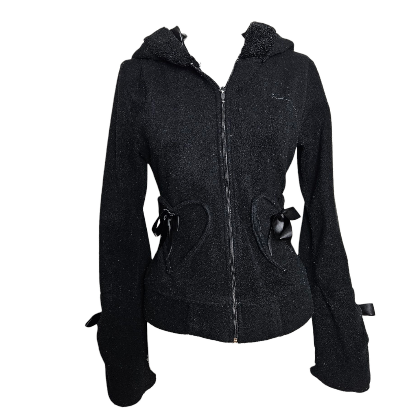 Veste à capuche détails ruban et lacage