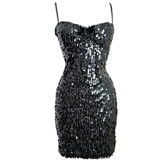 Robe à sequins argentés