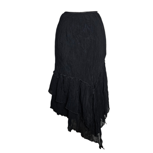 Jupe asymétrique en voile noir