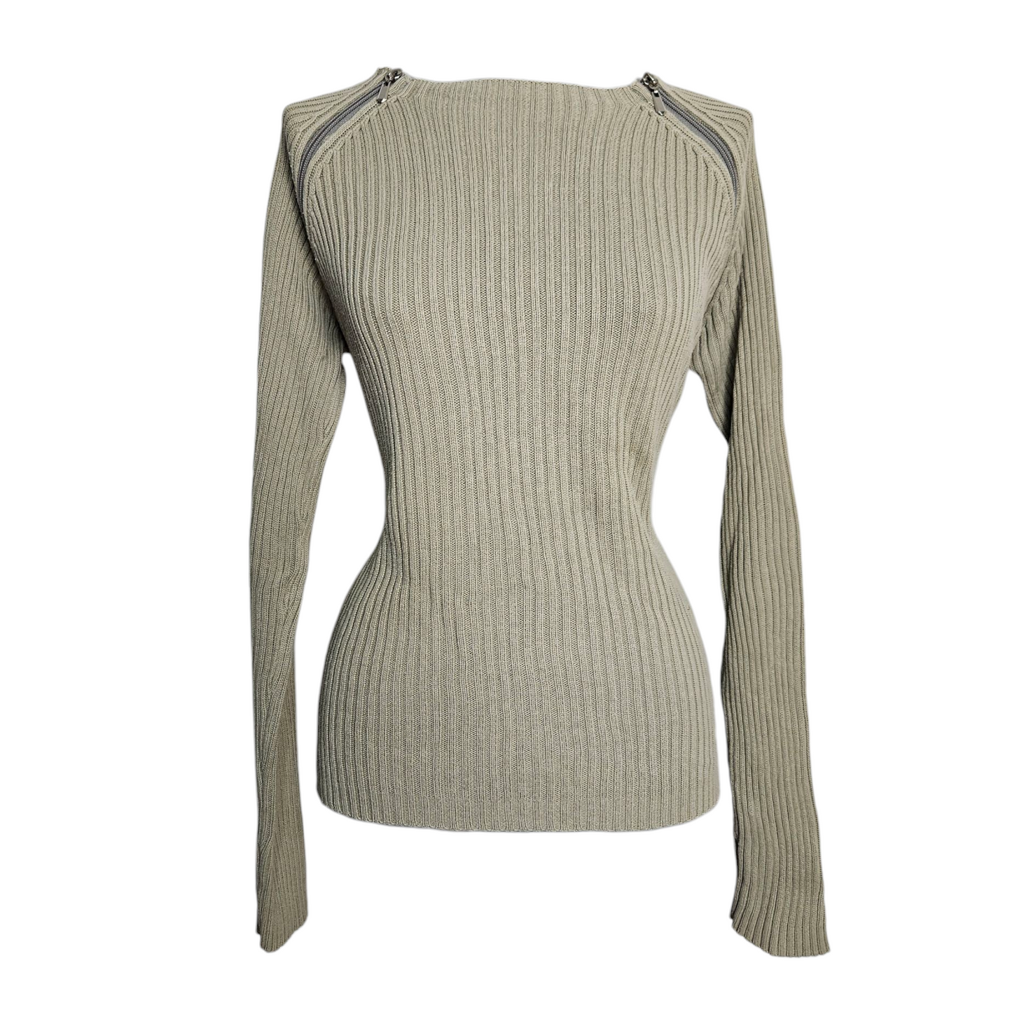 Pull à double zip kaki