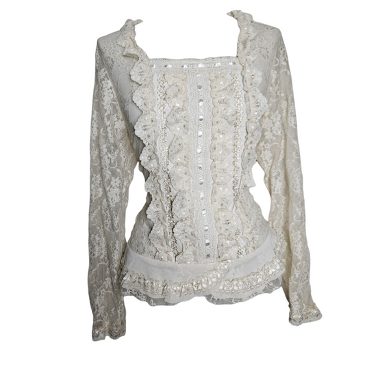 Haut en dentelle crème