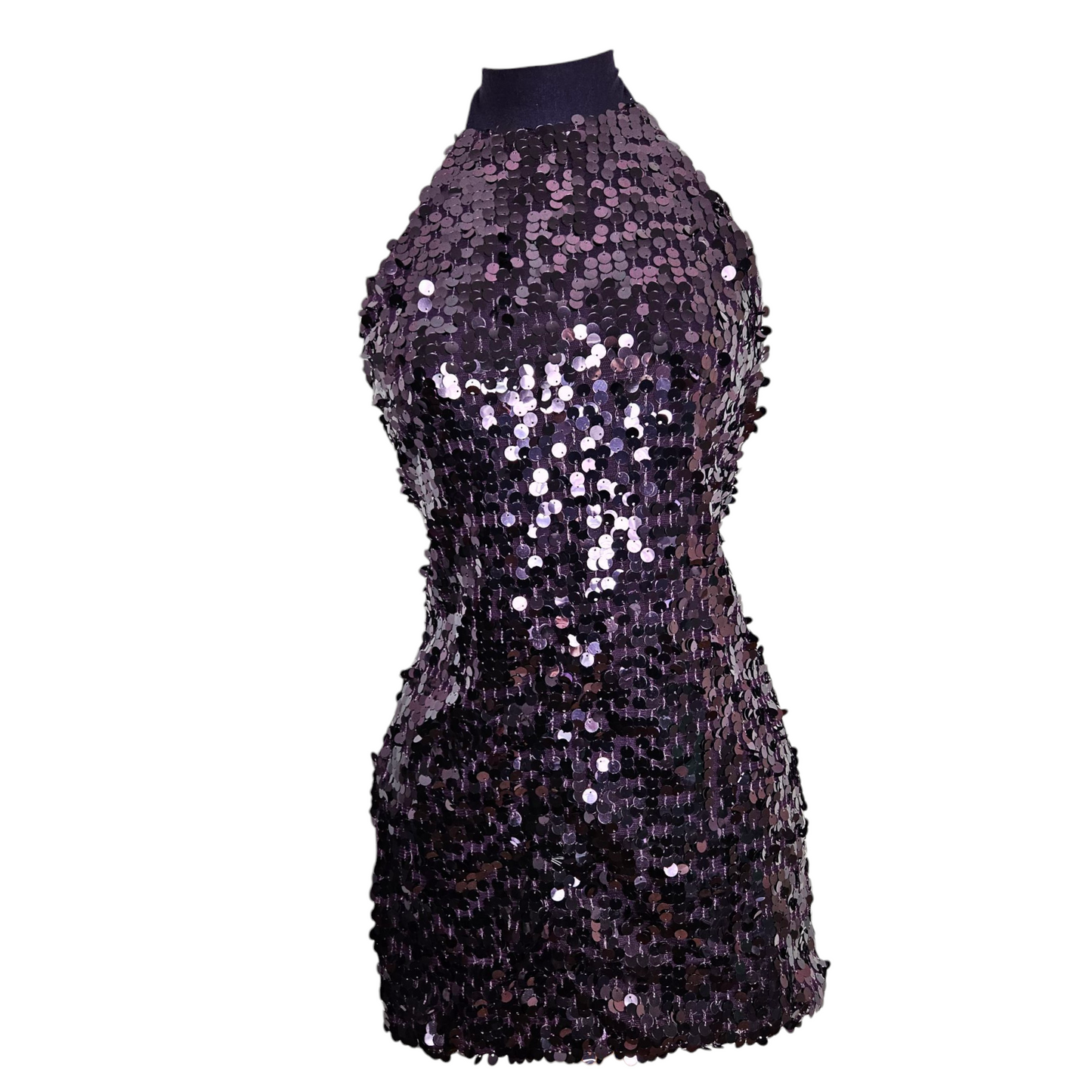 Robe dos nu à sequins violet