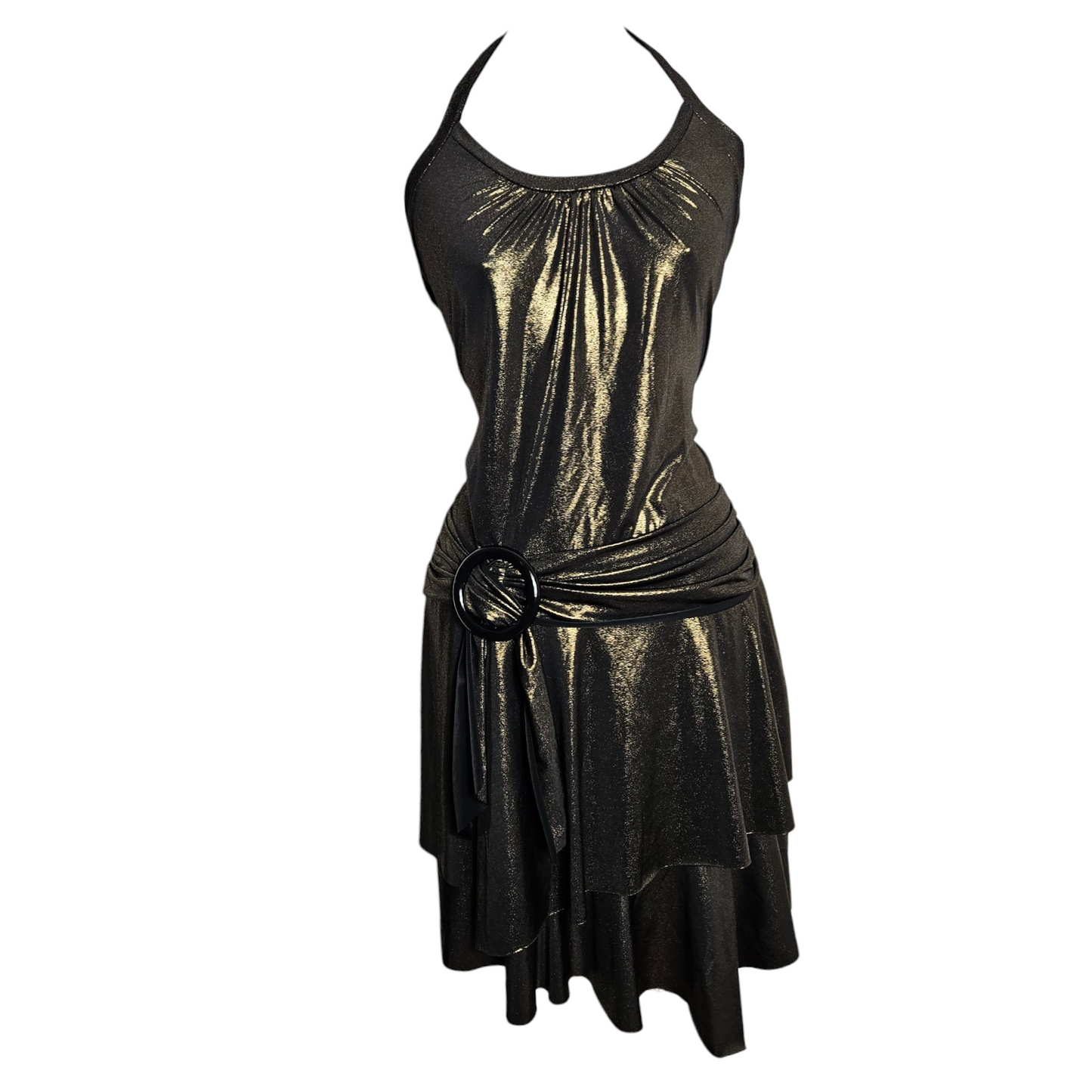 Robe dos nu drapé bronze