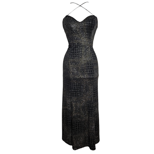 Maxi robe noir à strass