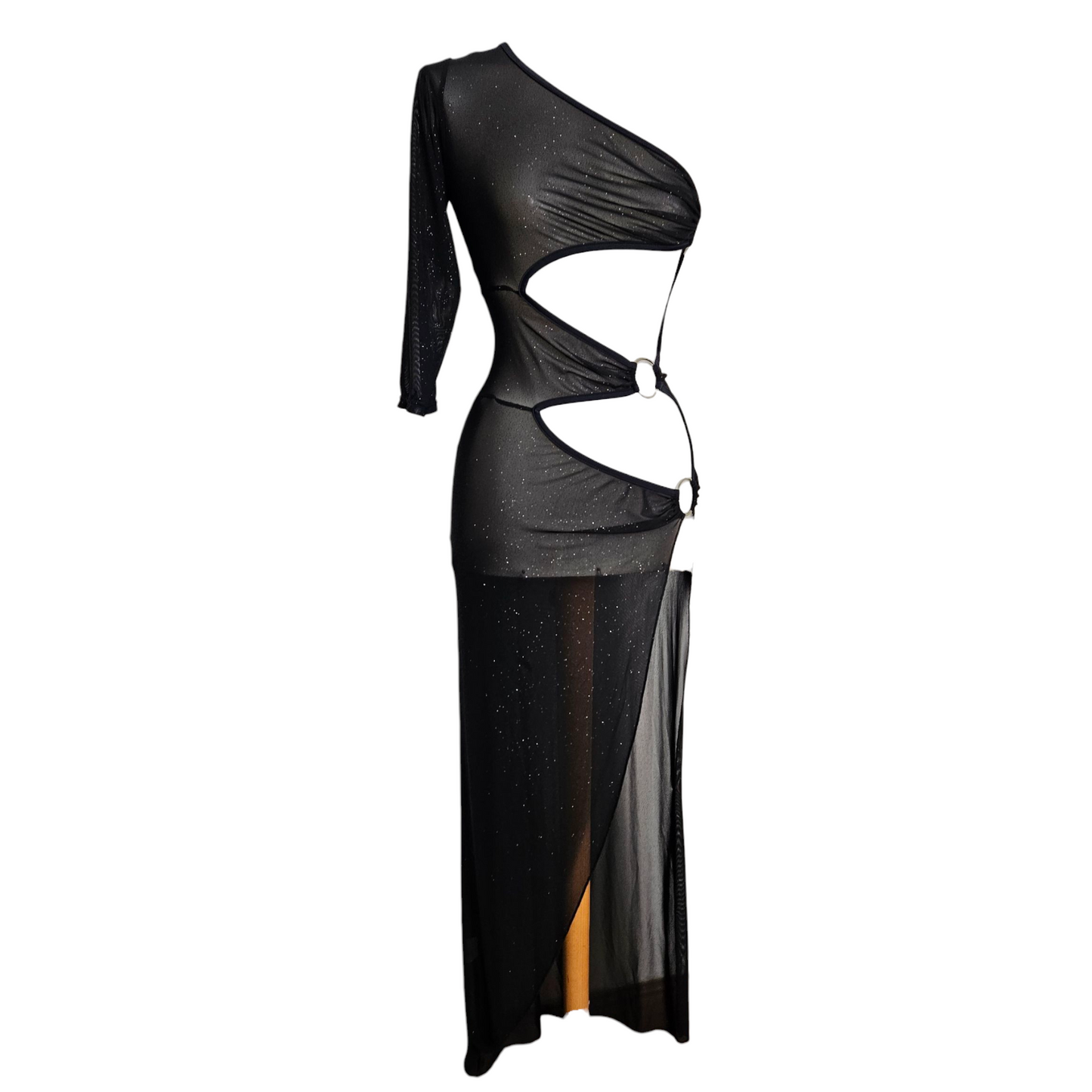 Vestido de gasa con cortes