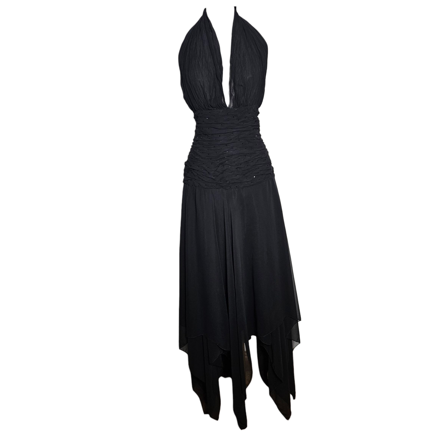 Vestido largo de gasa negra