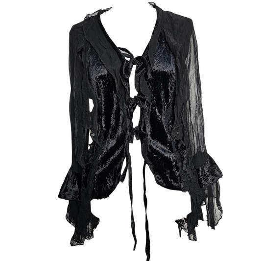 Haut noir en voile déstructuré