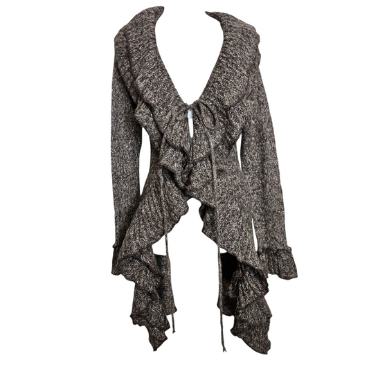 Cardigan en maille à volants