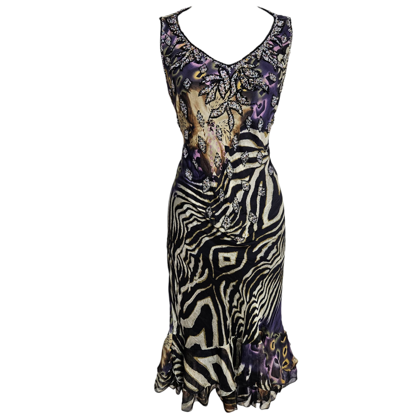 Vestido con bordado de cuentas