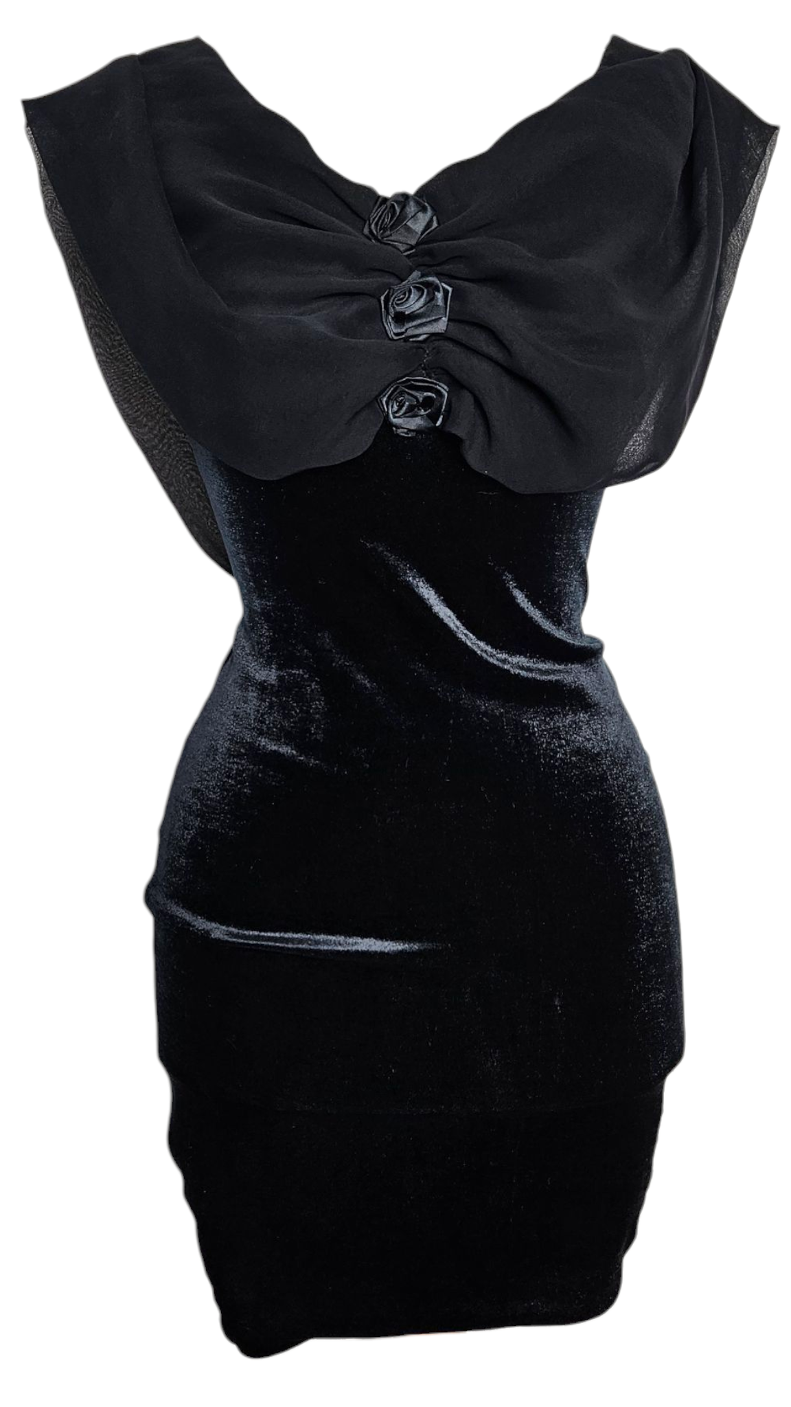 Robe en voile et velours Zone Bleue