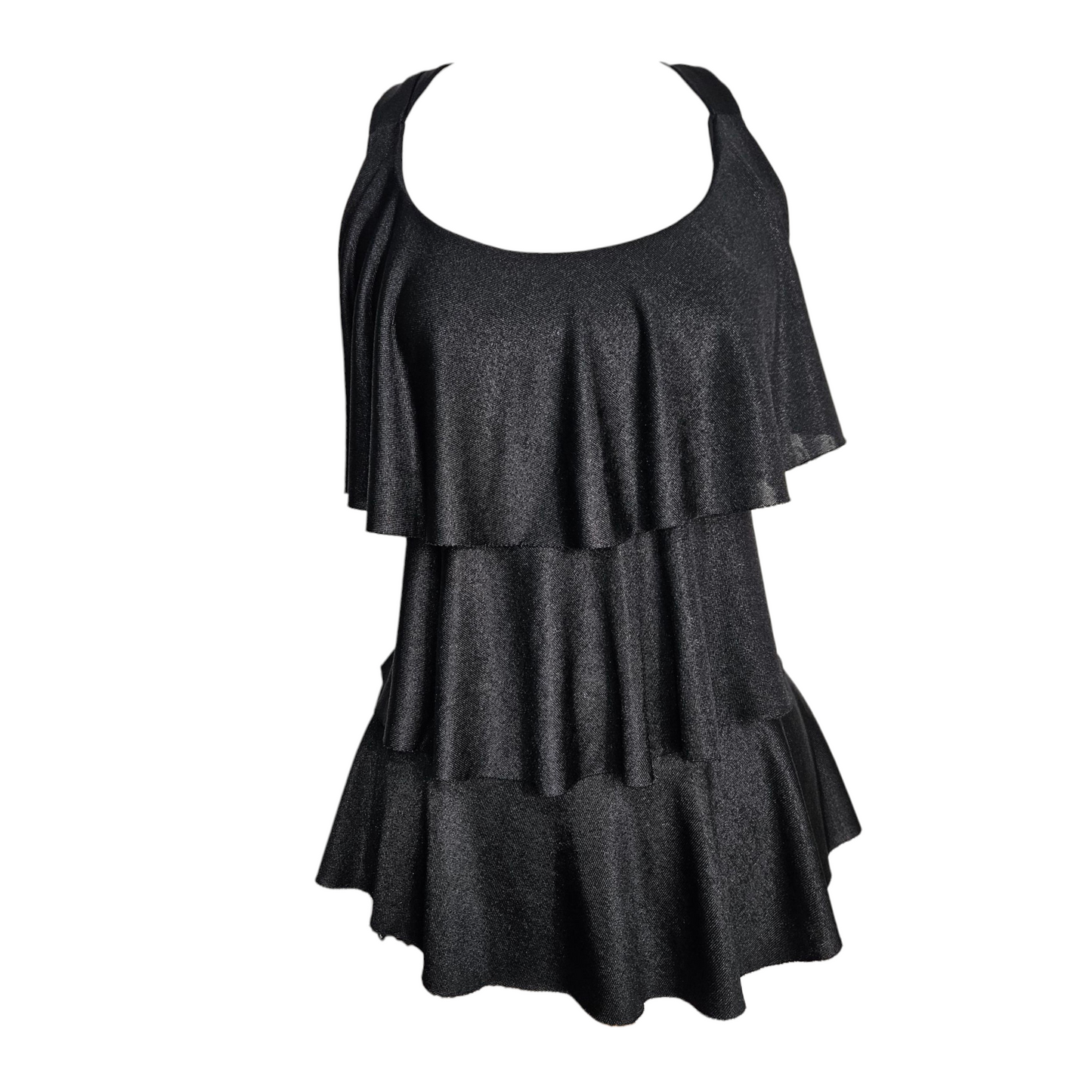 High-backed, ruffled top