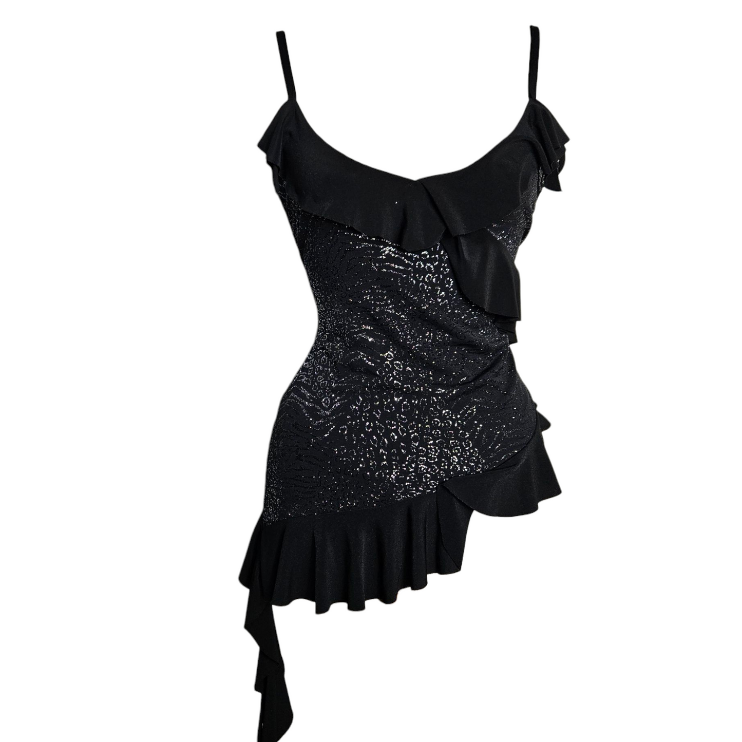 Haut asymétrique volants et strass